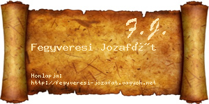 Fegyveresi Jozafát névjegykártya
